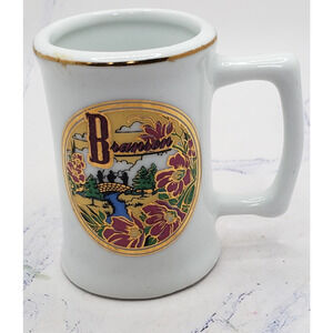 Branson Missouri Souvenir Miniature White Vintage Ceramic Mug Toothpick Holder